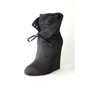 Giuseppe Zanotti for Thankoon Wedge Boot with Lace Up Flap